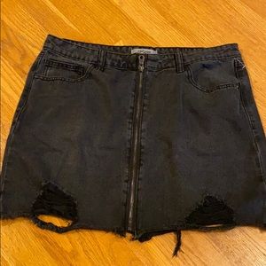 Refuge black jean skirt